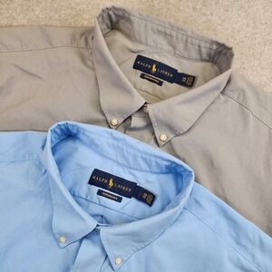 Ralph Lauren Lot Of 2 Performance Long Sleeve Button Shirts Mens 3XB Gray Blue